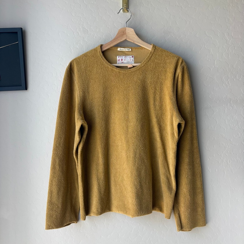 Jean‎ Paul Gaultier JPG Jeans Mustard Yellow Terry Cloth Long Sleeve Top Large